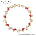 74993 Xuping fashion jewelry,18k gold color chaim multi color stone bracelet designs for girls in wholesale